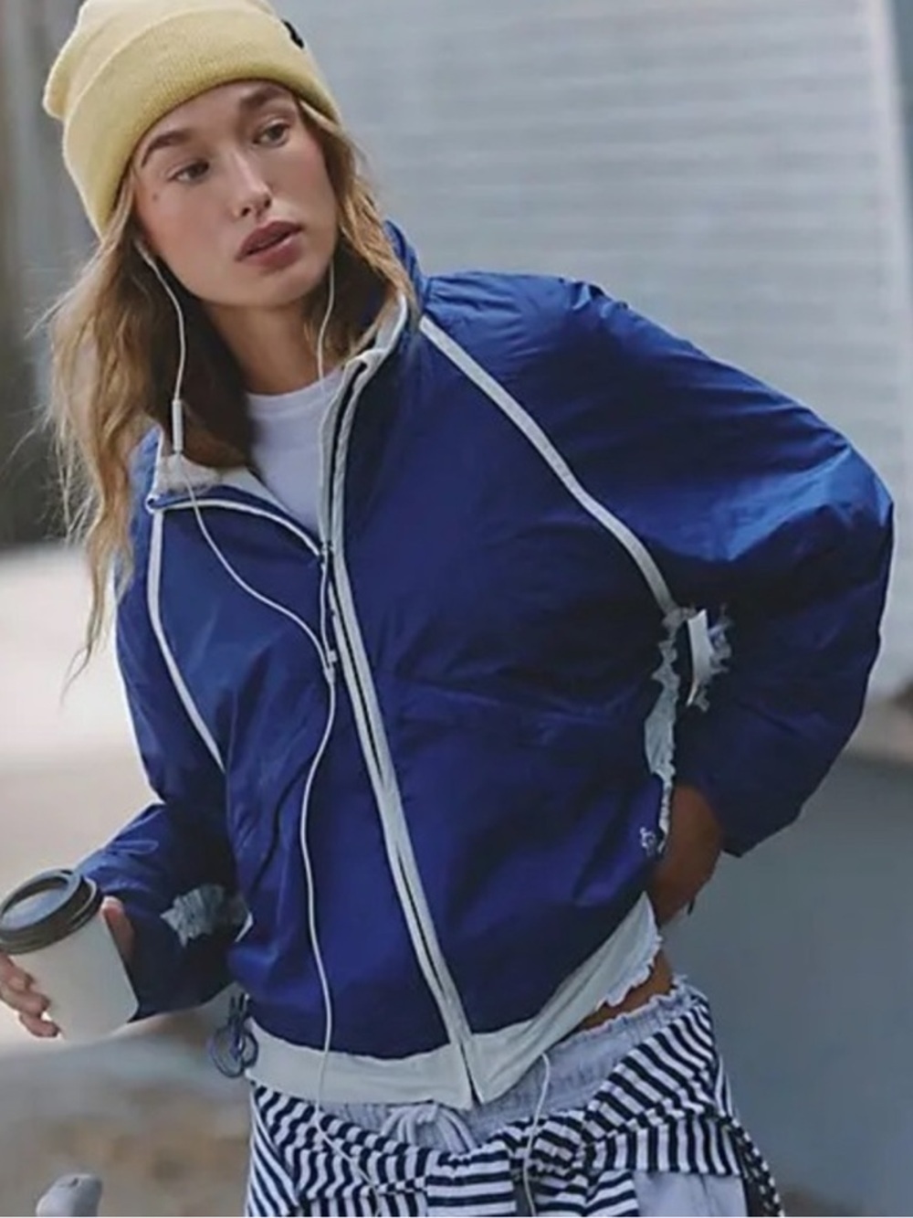 Free People FP Movement Earth Gem Packable Jacket - Athletic Blue Combo - NWT